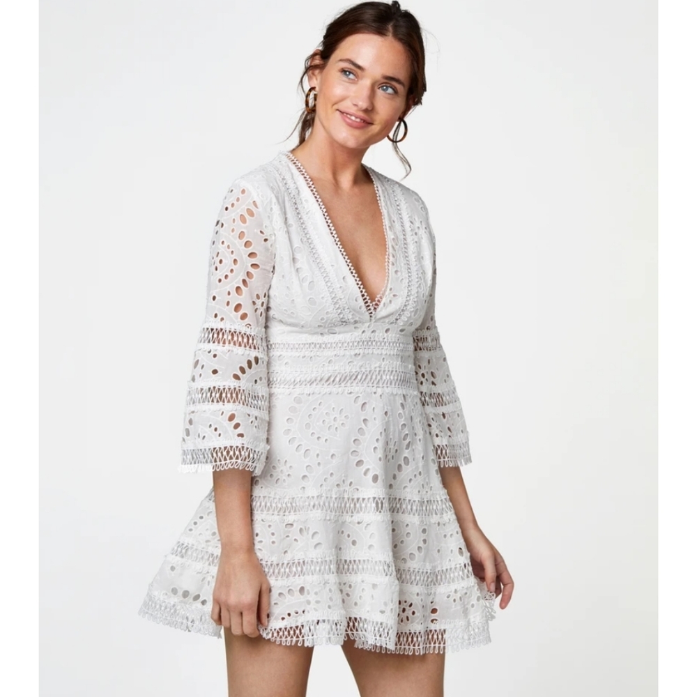 NWT white lace mini dress